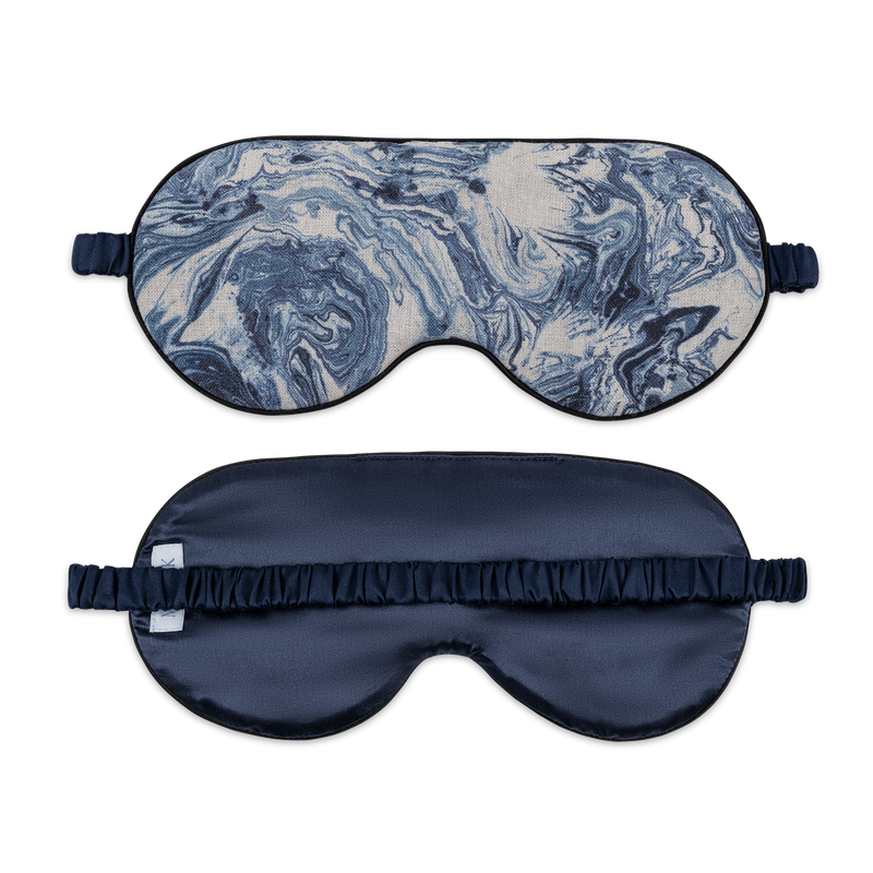 Valentina Linen Sleep Mask in Balthazar Lapis - View 1