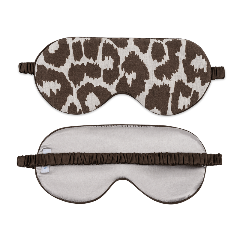 Valentina Linen Sleep Mask in Iconic Leopard Cinder - View 1