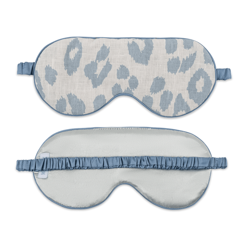 Valentina Linen Sleep Mask in Iconic Leopard Sky - View 1