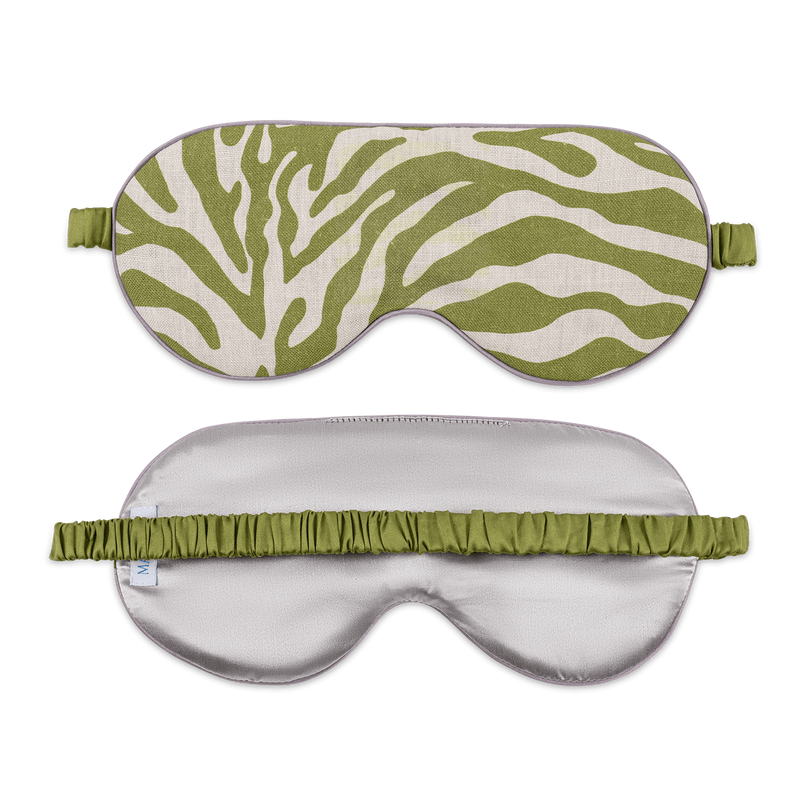Valentina Linen Sleep Mask in Regine Grass - View 1