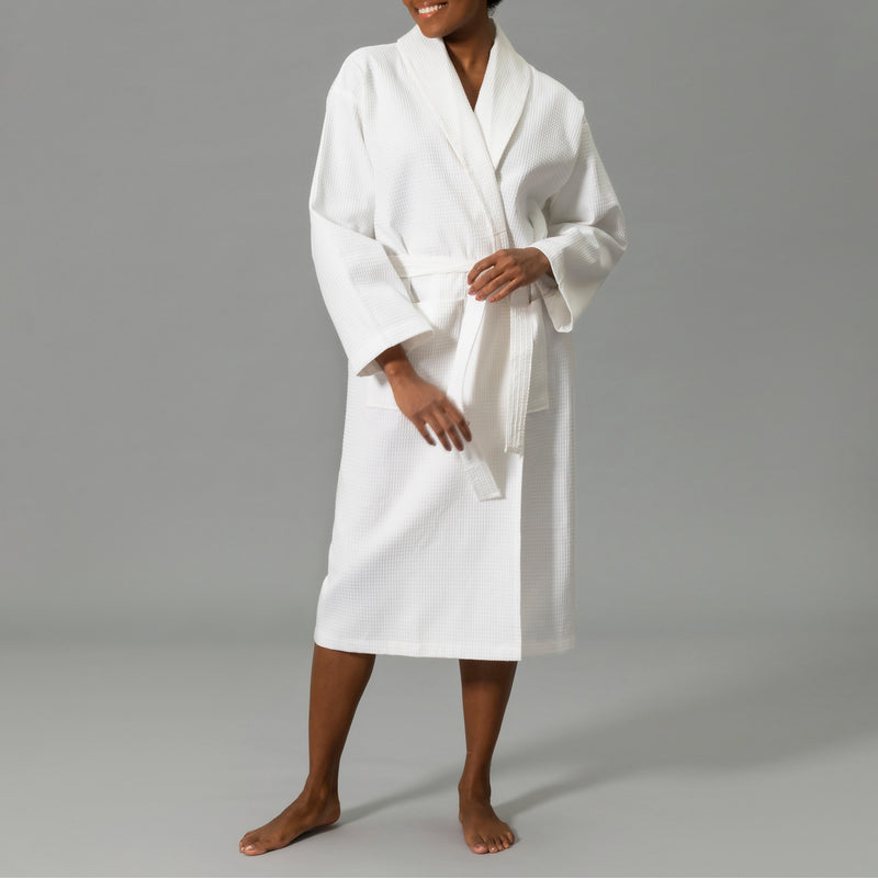 Waffle Robe in White - View 4
