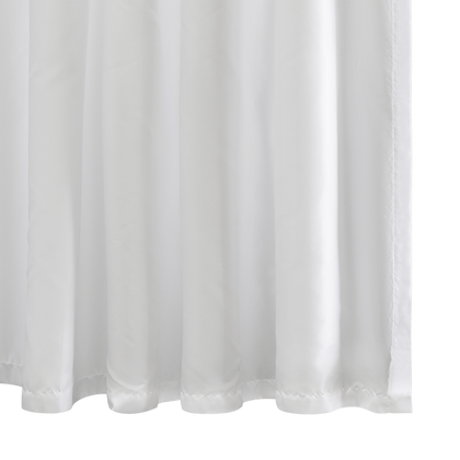 White shower curtain liner.