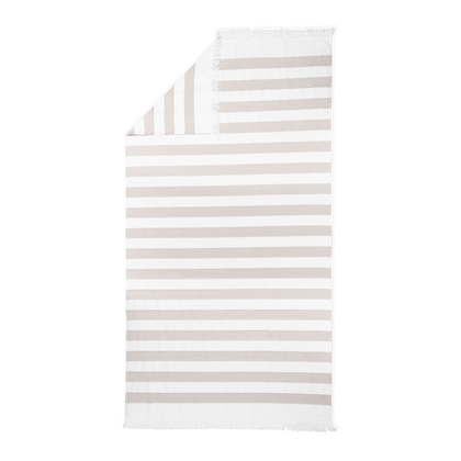Gray Amado beach towel with a textured weave.