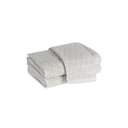 Pale gray Athena towels.