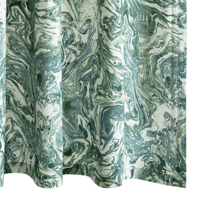 Green Balthazar shower curtain.
