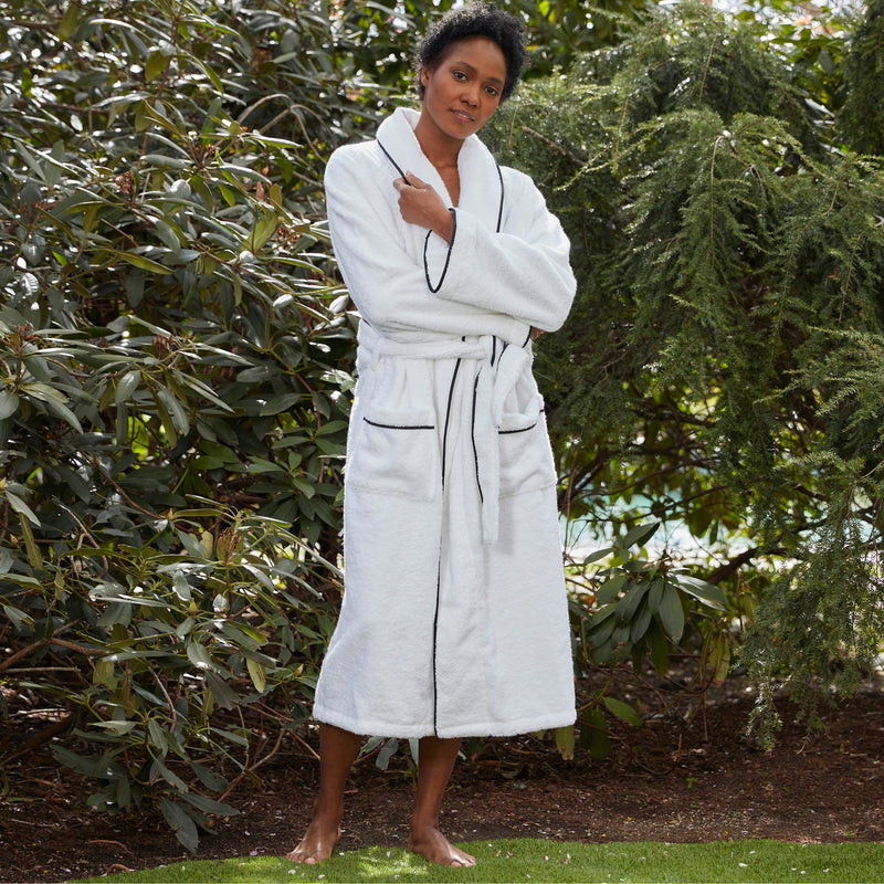 Cairo Robe in White &amp; Palm - View 2
