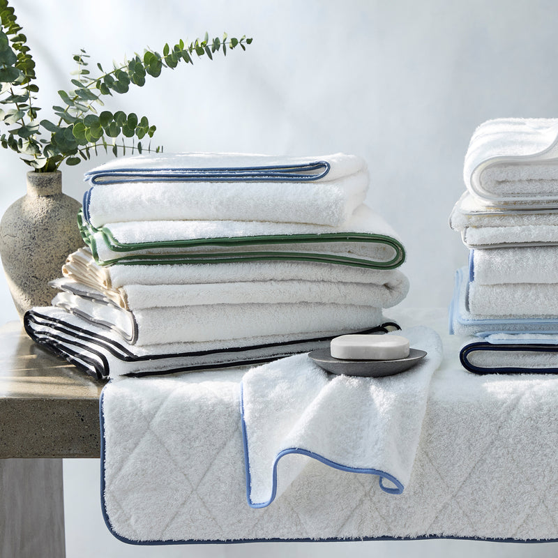 Cairo Towels in White &amp; Silver - View 1