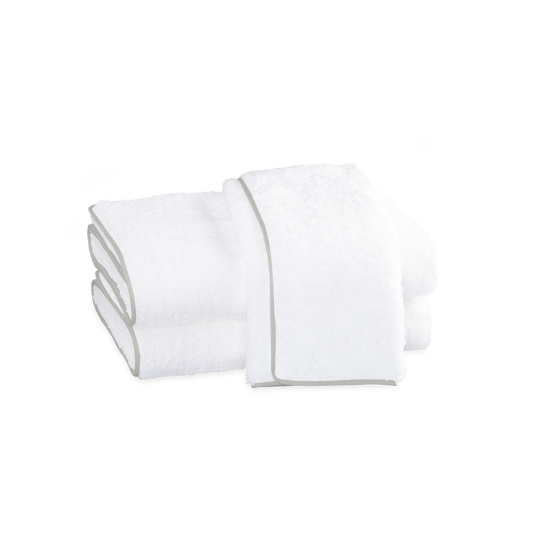 Cairo Towels in White &amp; Silver - View 1