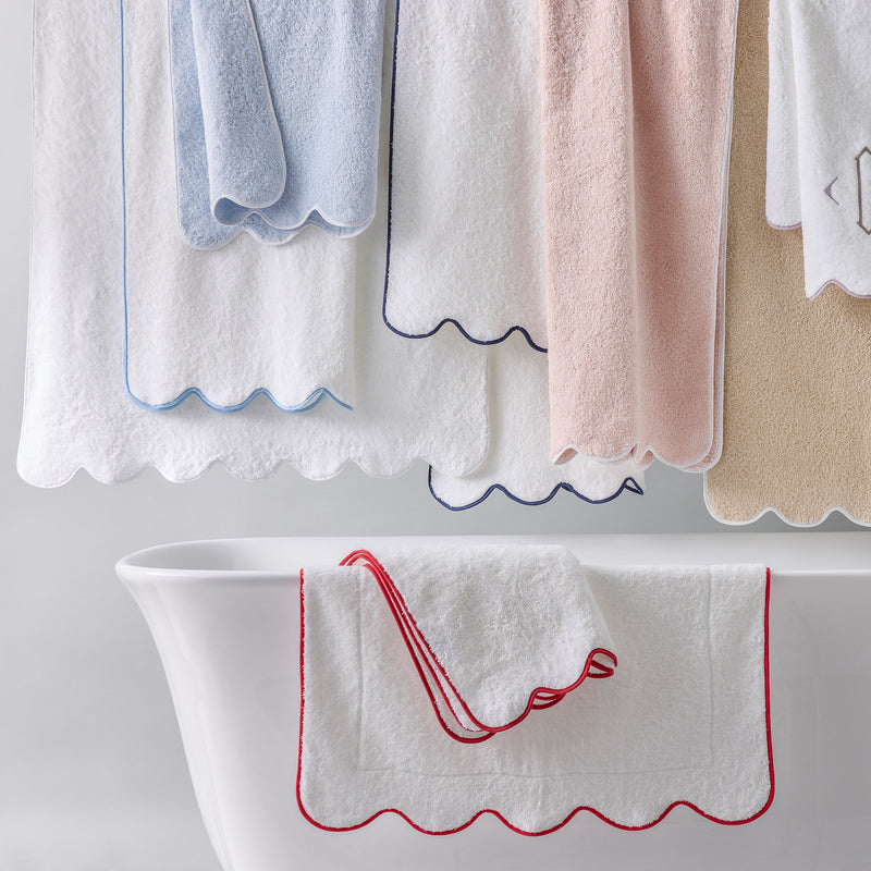 Cairo Scallop Towels in Light Blue - View 1