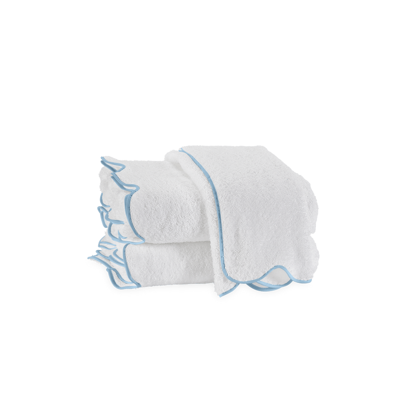 Cairo Scallop Towels in Light Blue - View 1