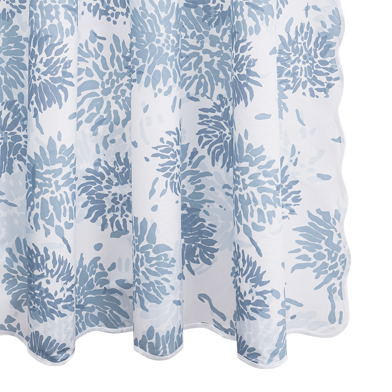 Chrysanthemum Shower Curtain in Blue - View 1