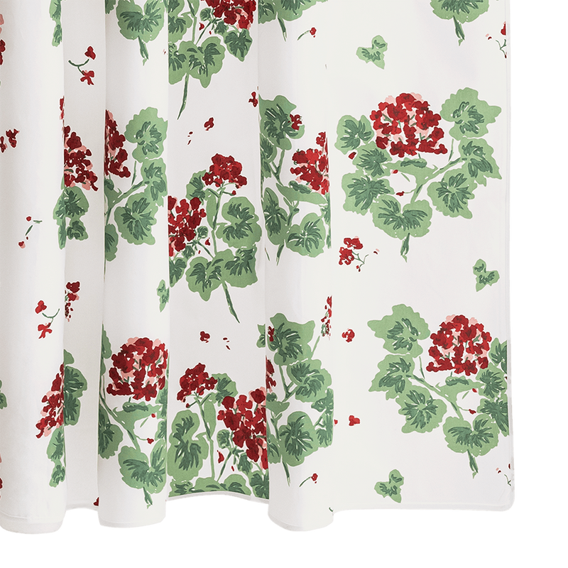 Geranium Shower Curtain in Scarlet - View 1