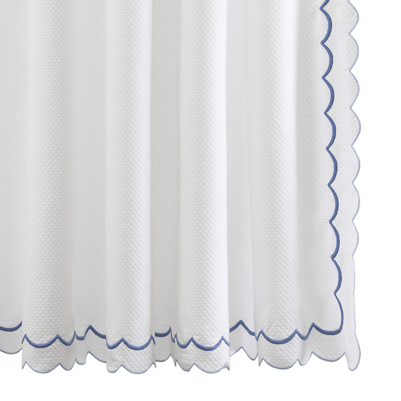 India Pique Shower Curtain in Azure - View 1