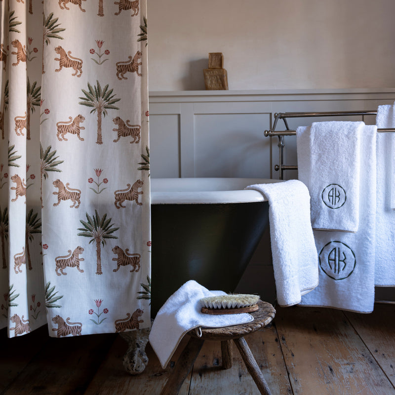 Tiger Palm Shower Curtain in Tigereye - View 1