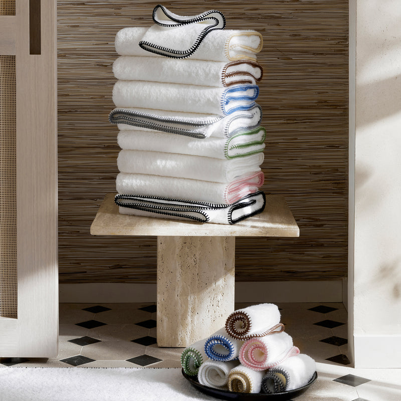 Whipstitch Towels in Periwinkle - View 2
