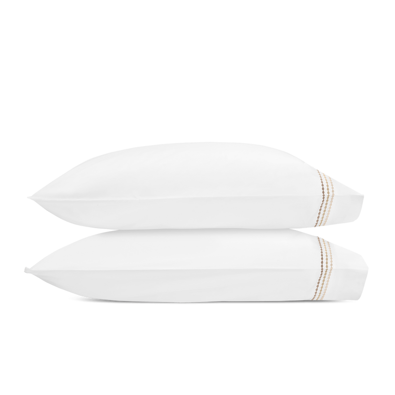 Amara Triple Pearl Pillowcase - Pair in Beach - View 1
