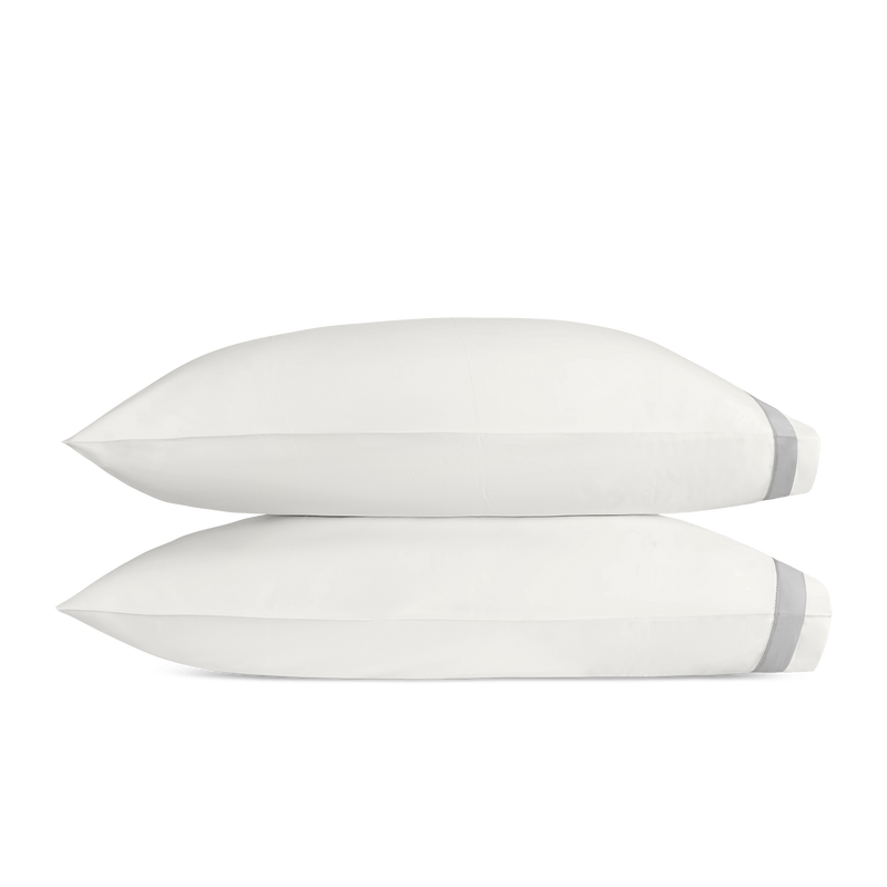 Ambrose Pillowcase - Pair in Bone &amp; Silver - View 1