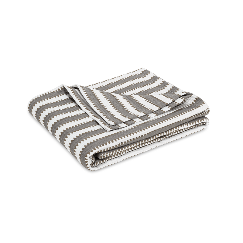 Apollo Stripe Matelassé Coverlet in Comet - View 1