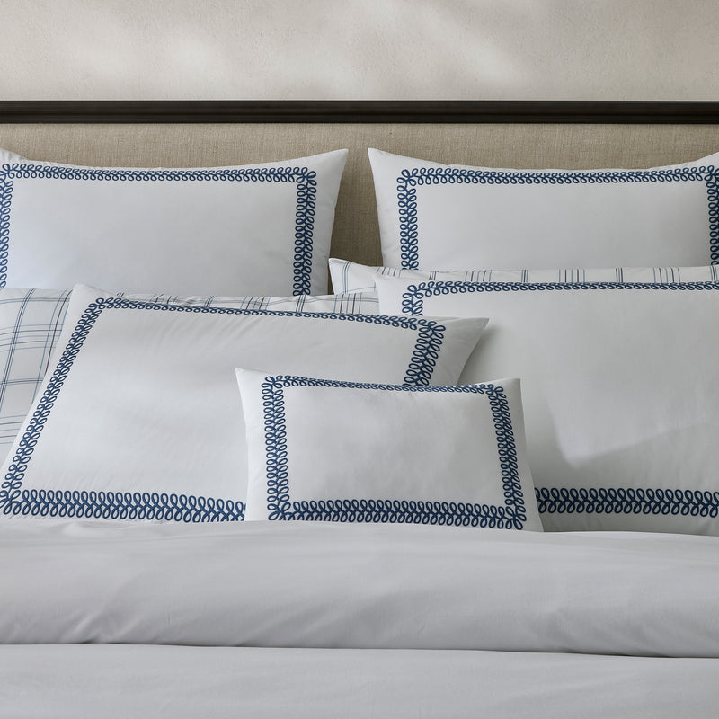 Astor Braid Pillowcase - Pair in Indigo - View 4