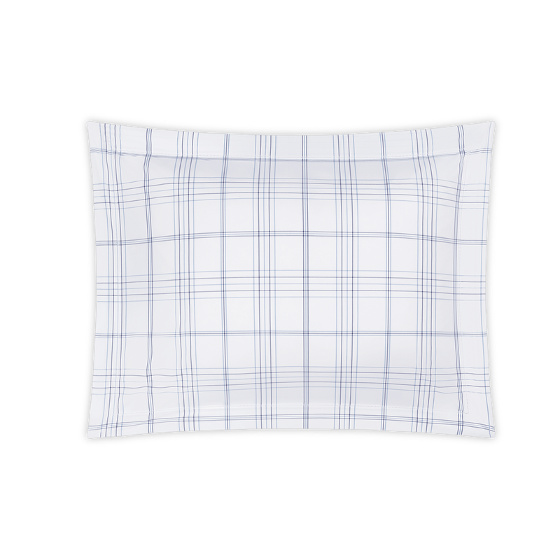 August Plaid Sham in Navy - View 1