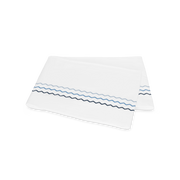 Azure blue Axel flat sheet, folded.