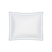 Azure blue Axel sham, folded.