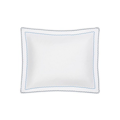 Azure blue Axel sham, folded.