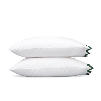 Green Aziza pillowcase, folded.