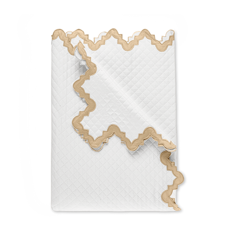 Aziza Matelassé Coverlet in Champagne - View 1