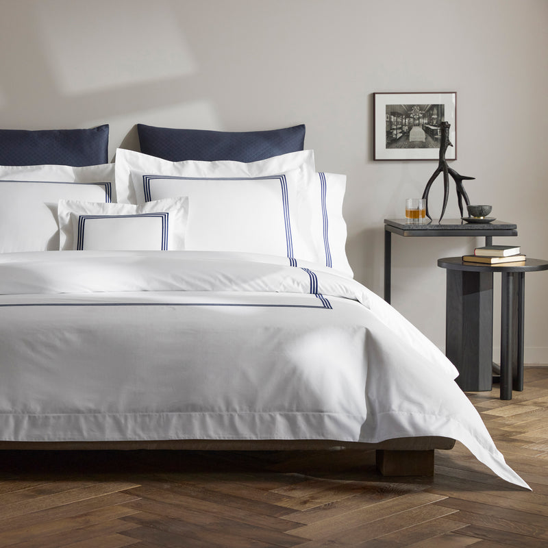Bel Tempo Pillowcase - Pair in Navy - View 1