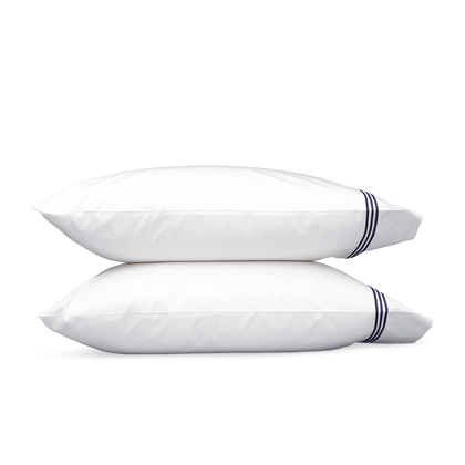 Navy Bel Tempo pillowcase, folded.