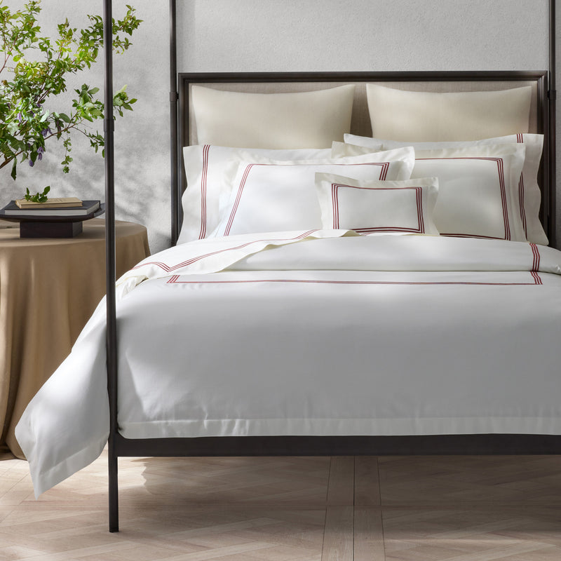 Bel Tempo Nocturne Sham in Ivory &amp; Red - View 1
