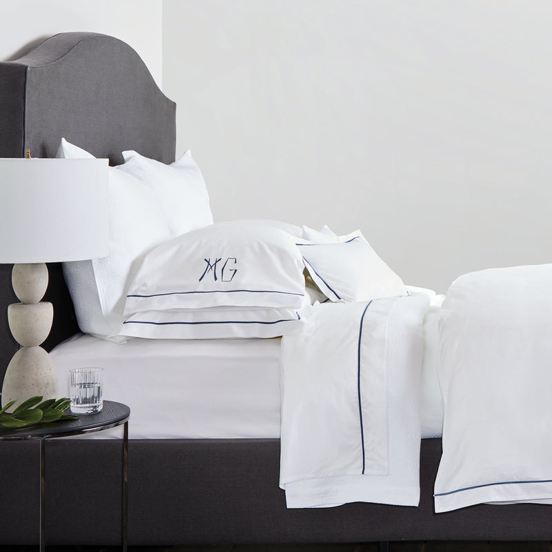 Bergamo Fitted Sheet in White - View 2