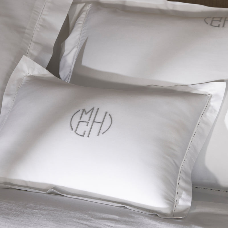 Bergamo Hemstitch Sham in Bone - View 4
