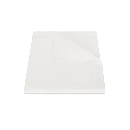 Off-white Bergamo Hemstitch duvet cover, folded.