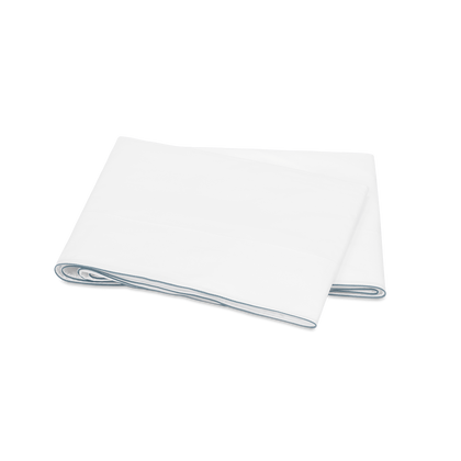Pale blue-gray Bryant flat sheet, folded.