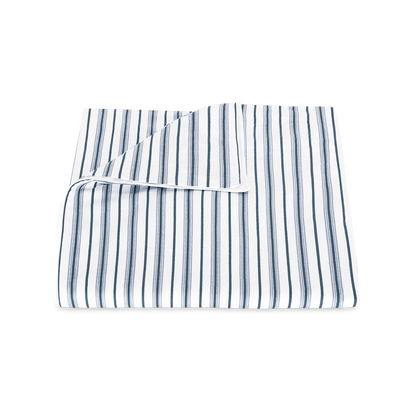 Prussian blue Calypso duvet cover, folded.