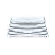 Prussian blue Calypso fitted sheet, folded.