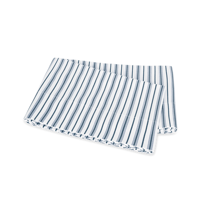 Prussian blue Calypso flat sheet, folded.