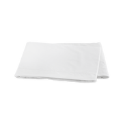 White Ceylon Satin Stitch flat sheet, folded.