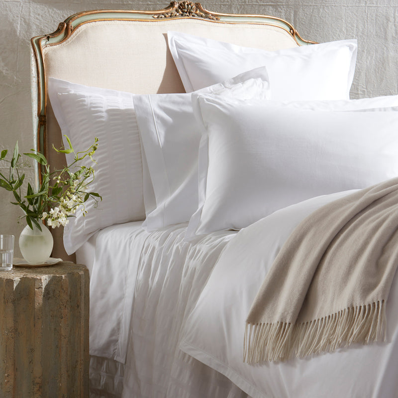 Ceylon Satin Stitch Duvet Cover in White - View 4
