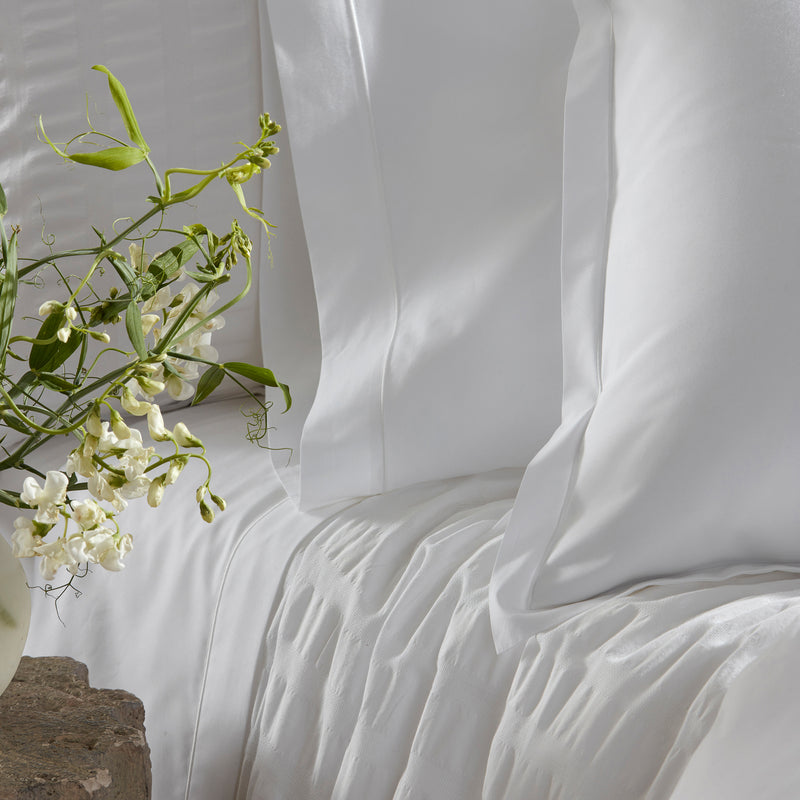 Ceylon Satin Stitch Duvet Cover in White - View 3