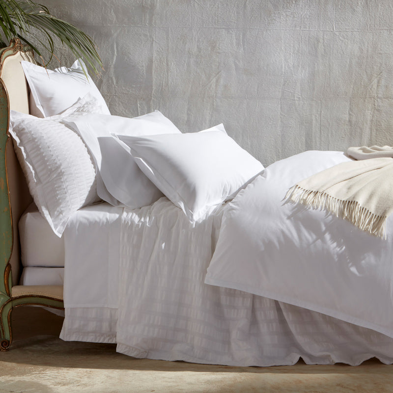 Ceylon Satin Stitch Pillowcase - Pair in White - View 1