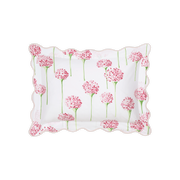 Pink Charlotte sham, folded.