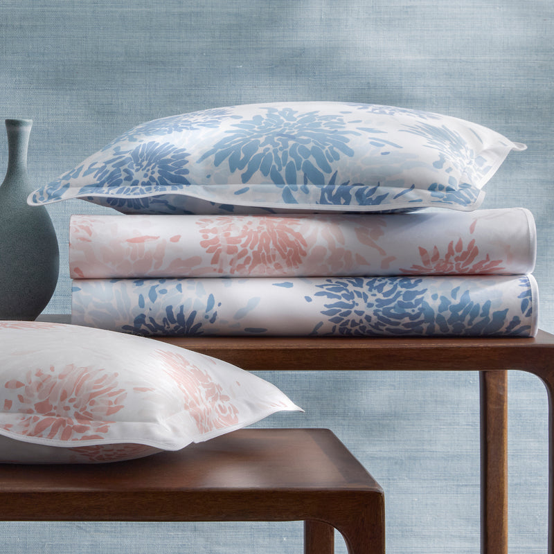 Chrysanthemum Sham in Blue - View 2