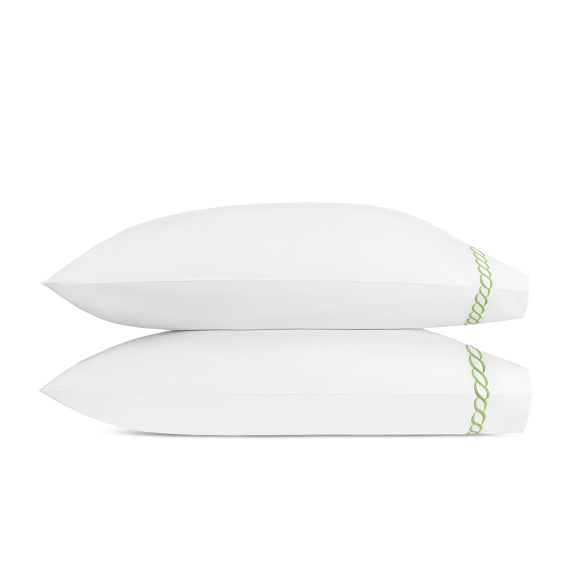 Classic Chain Pillowcase - Pair in Spring Green - View 1