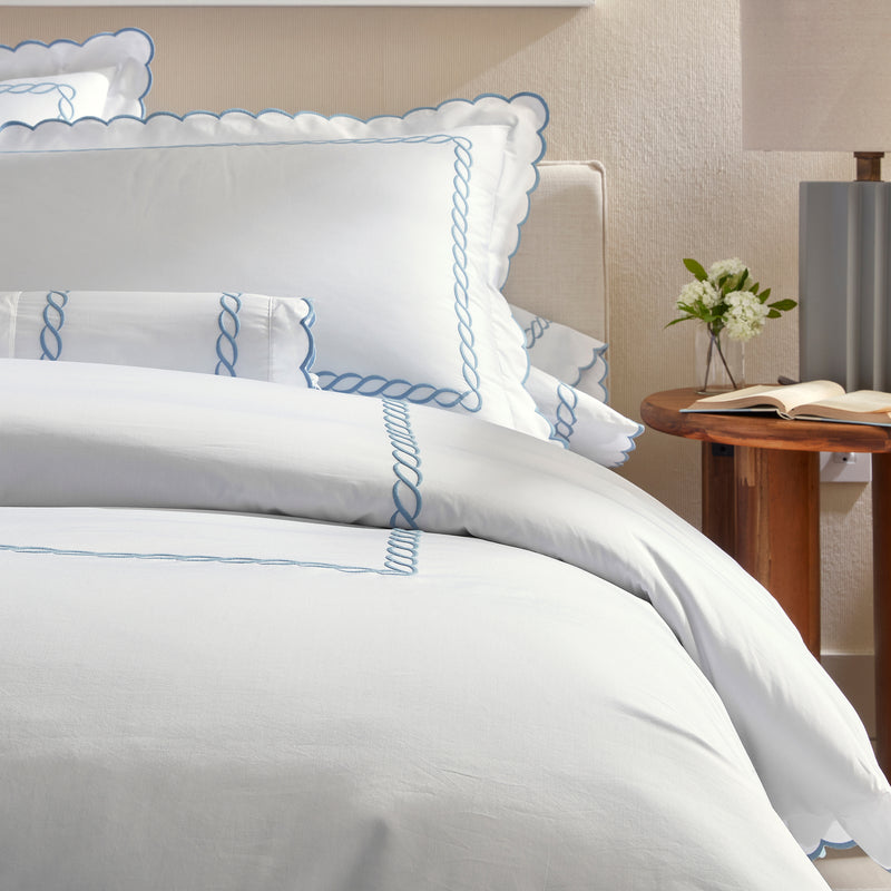 Classic Chain Scallop Sham in Hazy Blue - View 3