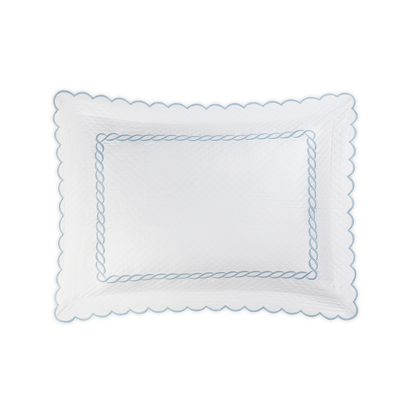 Classic Chain Scallop Matelassé Sham in Light Blue - View 1