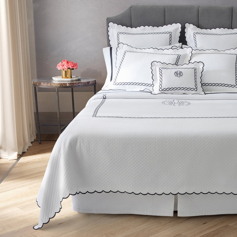 Classic Chain Scallop Matelassé Sham in Light Blue - View 1