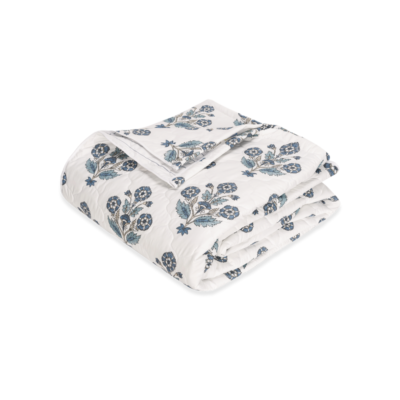 Dalila Quilt in Mineral Blue - View 1